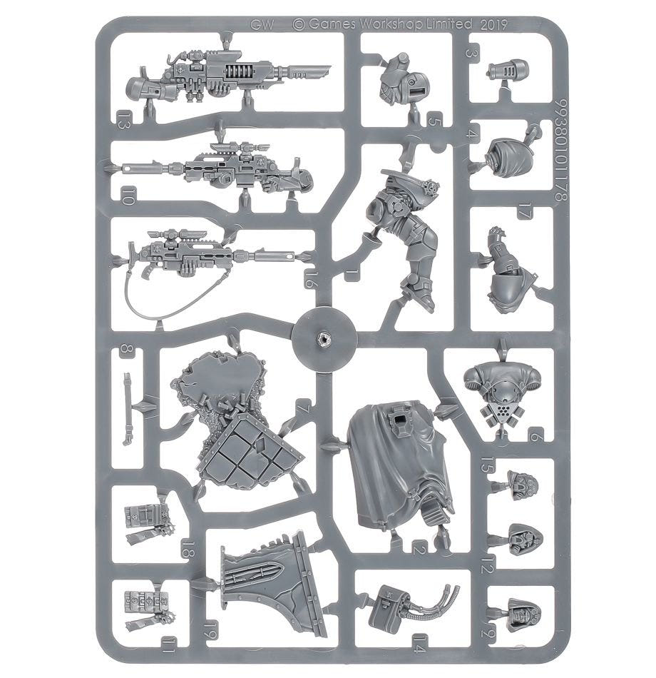 Space Marines Primaris Eliminators unpainted plastic sprue, frame 2 of 3