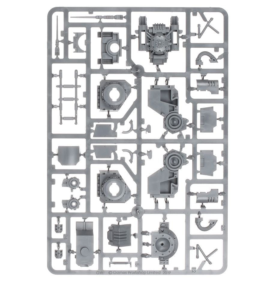 Space Marines: Primaris Invictor Tactical Warsuit sprue contents - Loaded Dice