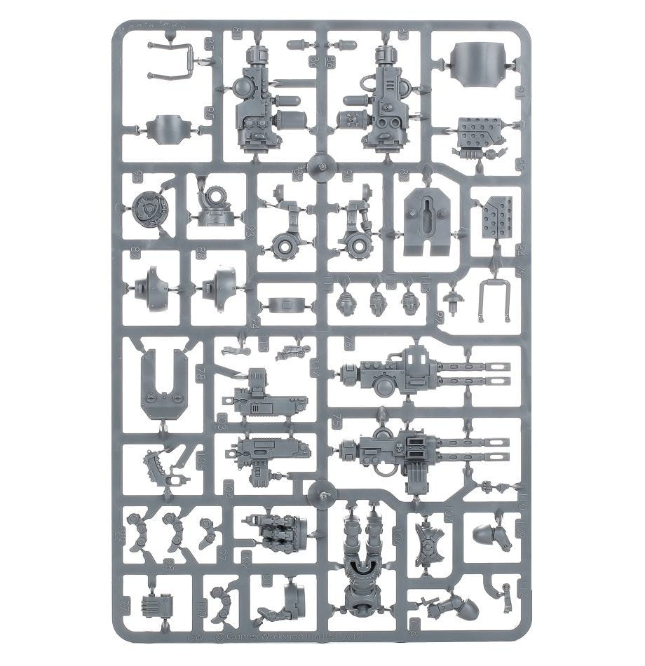 Space Marines: Primaris Invictor Tactical Warsuit sprue contents - Loaded Dice