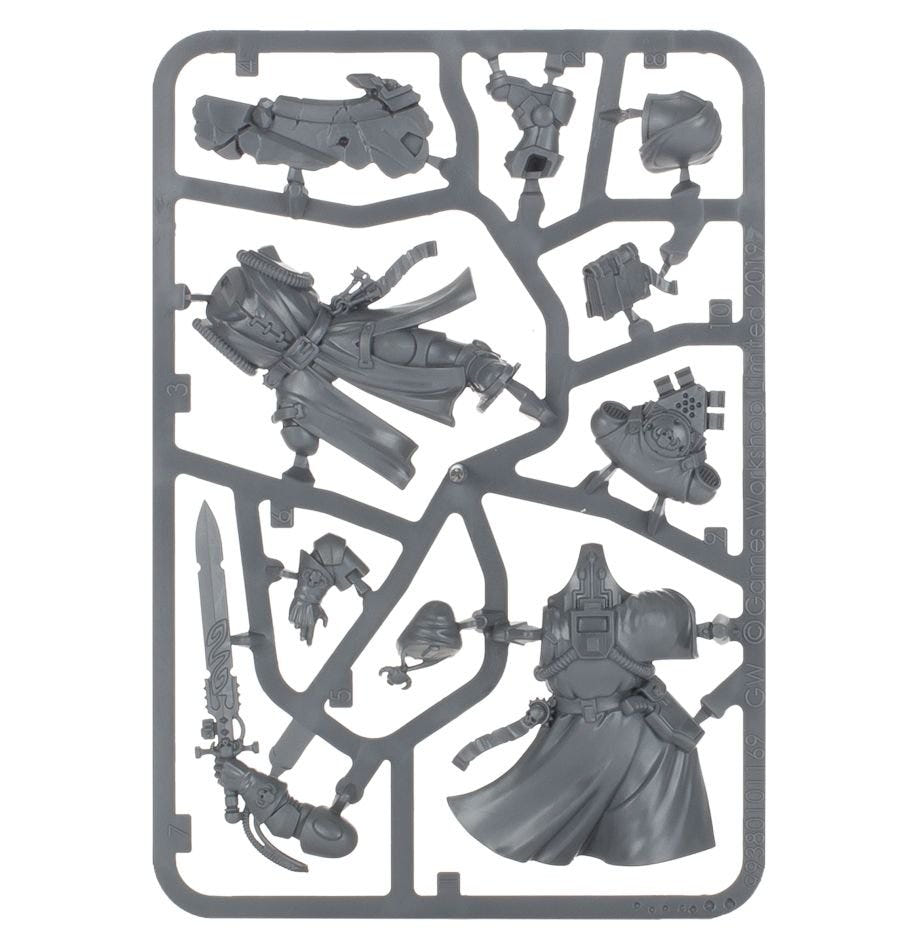 Space Marines Primaris Librarian in Phobos Armour unpainted plastic sprue, frame 1 of 1