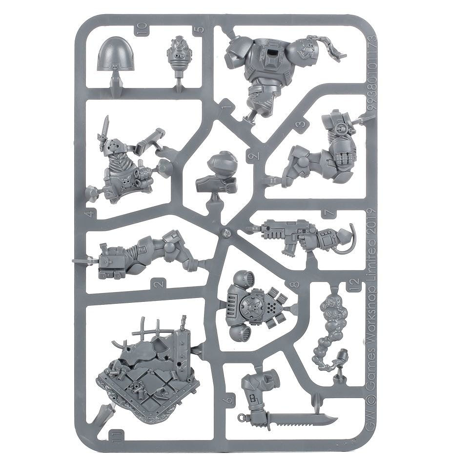 Primaris Lieutenant in Reiver Armour unpainted plastic sprue, frame 1 of 1