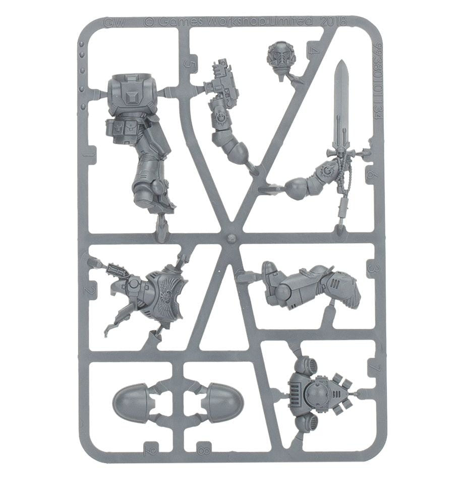 Space Marines Primaris Lieutenant with Power Sword unpainted plastic sprue, frame 1 of 1