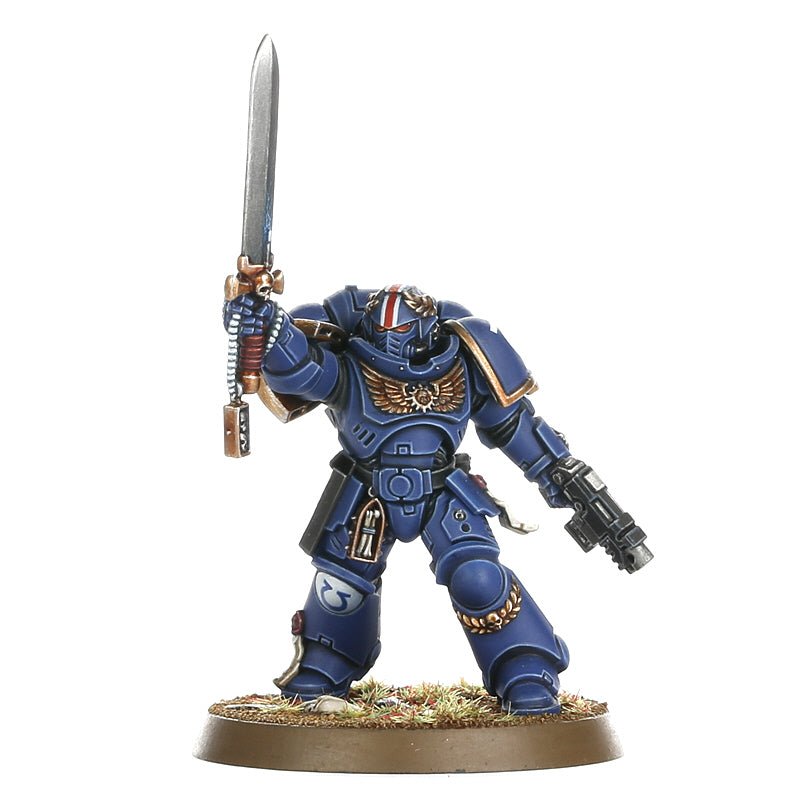 Space Marines: Primaris Lieutenant with Power Sword painted miniature - Loaded Dice