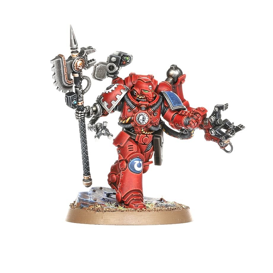 Painted Primaris Techmarine, alternative angle showing servo-arm and mechadendrite, Games Workshop