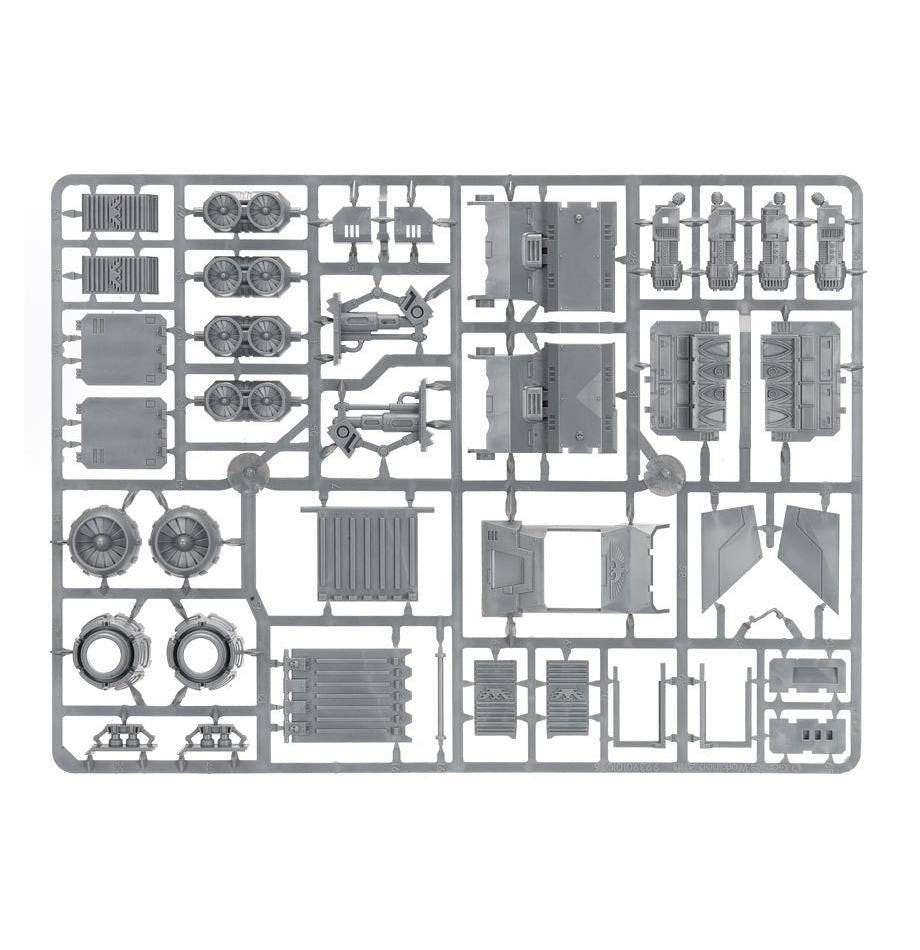 Space Marines Stormraven Gunship unpainted plastic sprue, frame 3 of 4