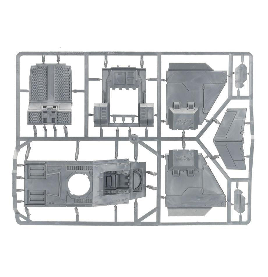 Space Marines Stormraven Gunship unpainted plastic sprue, frame 1 of 4