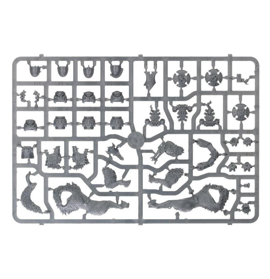 Space Wolves Thunderwolf Cavalry unpainted plastic sprue, frame 3 of 3