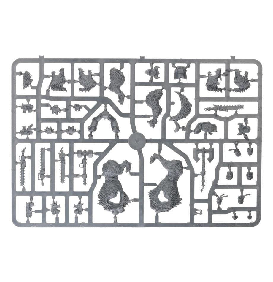 Space Wolves Thunderwolf Cavalry unpainted plastic sprue, frame 2 of 3