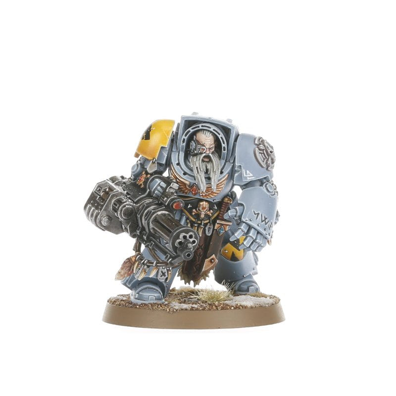 Painted Wolf Guard Terminator with assault cannon and power fist, Space Wolves