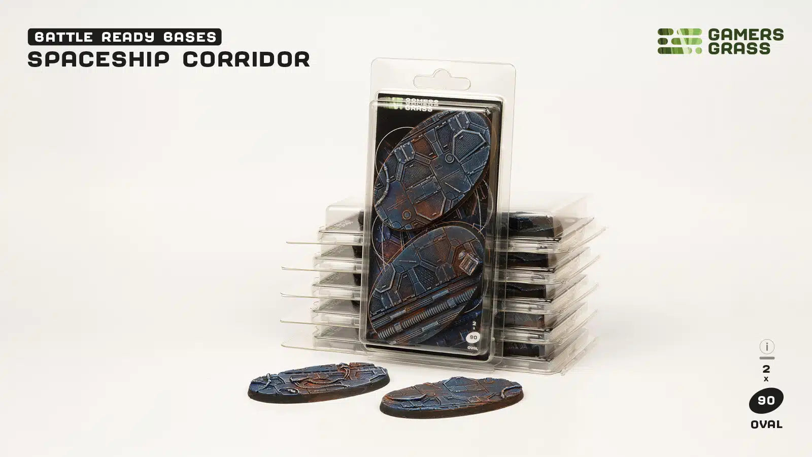 Gamers Grass Spaceship Corridor Oval Bases - 90mm (x2) - Loaded Dice