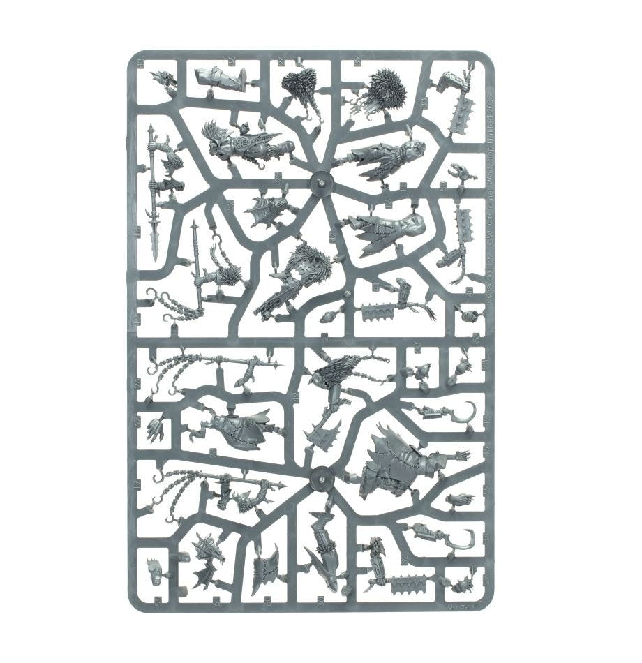 Spearhead: Blades of Khorne Fangs of the Blood God unpainted plastic sprue, frame 4 of 6