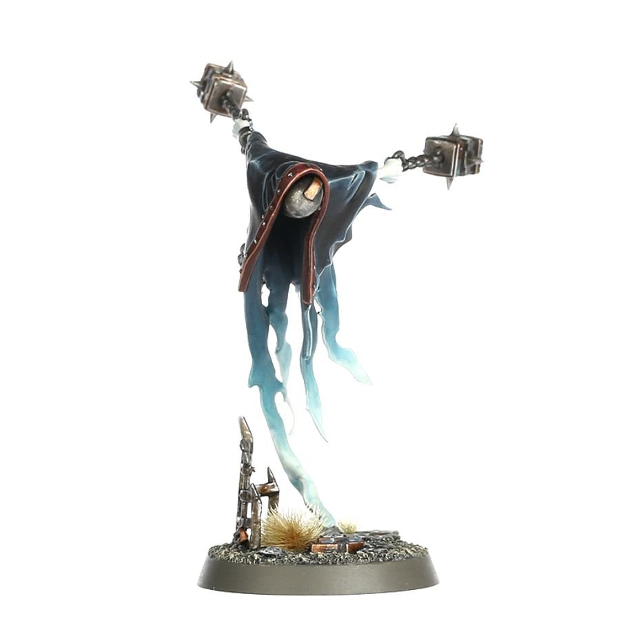 Painted Nighthaunt Chainghast with outstretched flails, side view