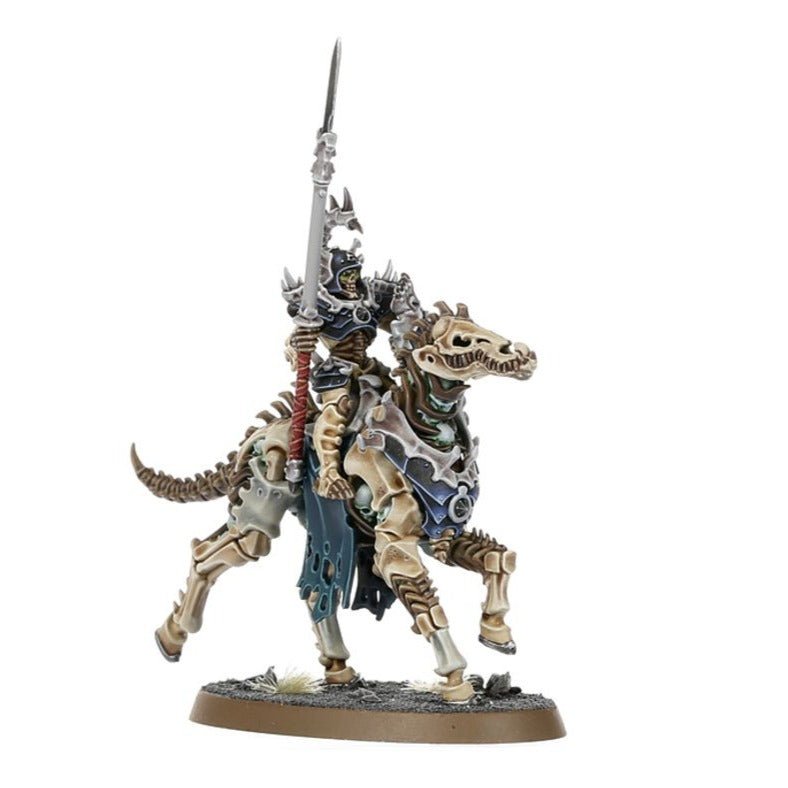 Painted Ossiarch Bonereapers mounted hero on a skeletal steed with lance