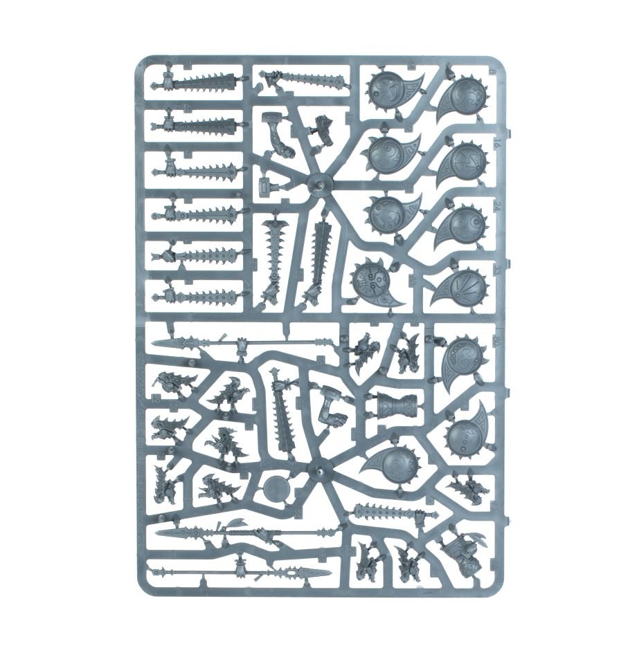 Spearhead: Seraphon Sunblooded Prowlers sprue contents - Loaded Dice