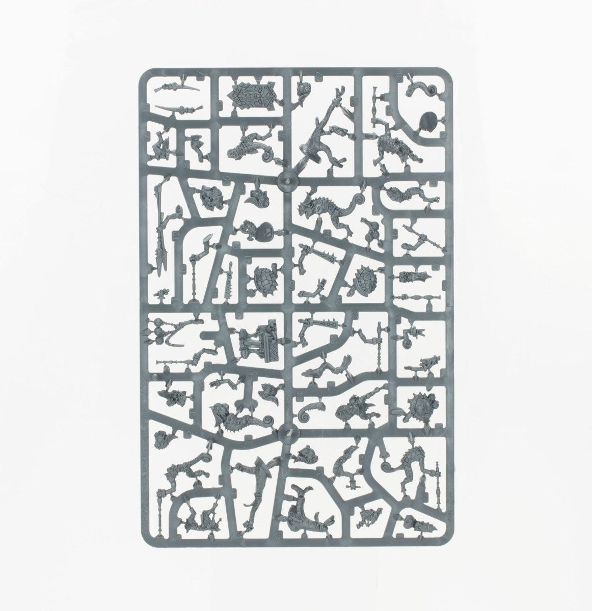Spearhead: Seraphon Sunblooded Prowlers unpainted plastic sprue, frame 6 of 8
