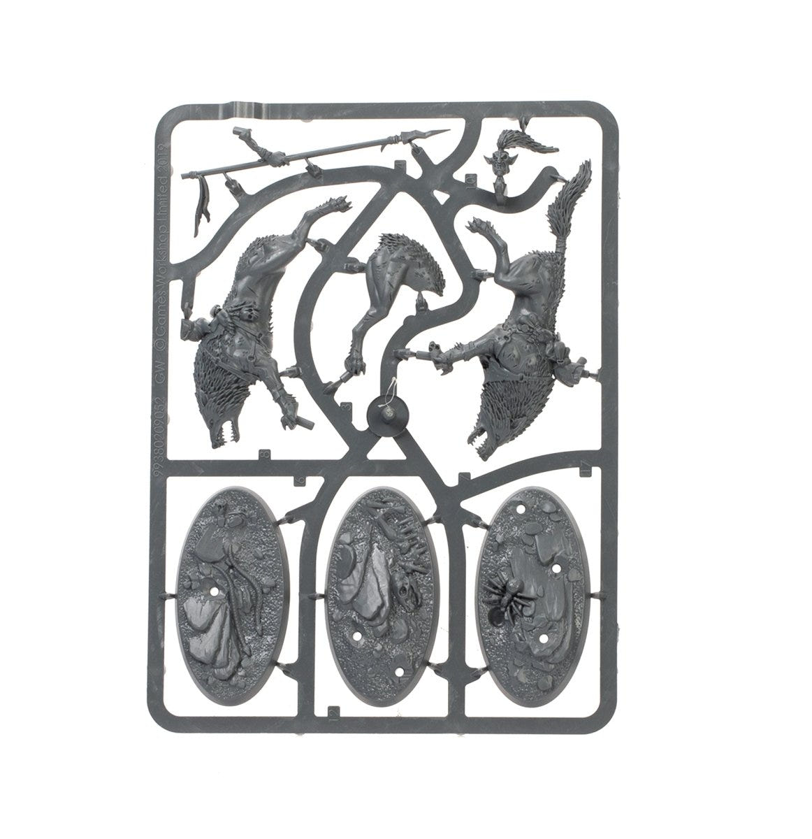 Spearhead Snarlpack Huntaz unpainted plastic sprue, frame 1 of 6