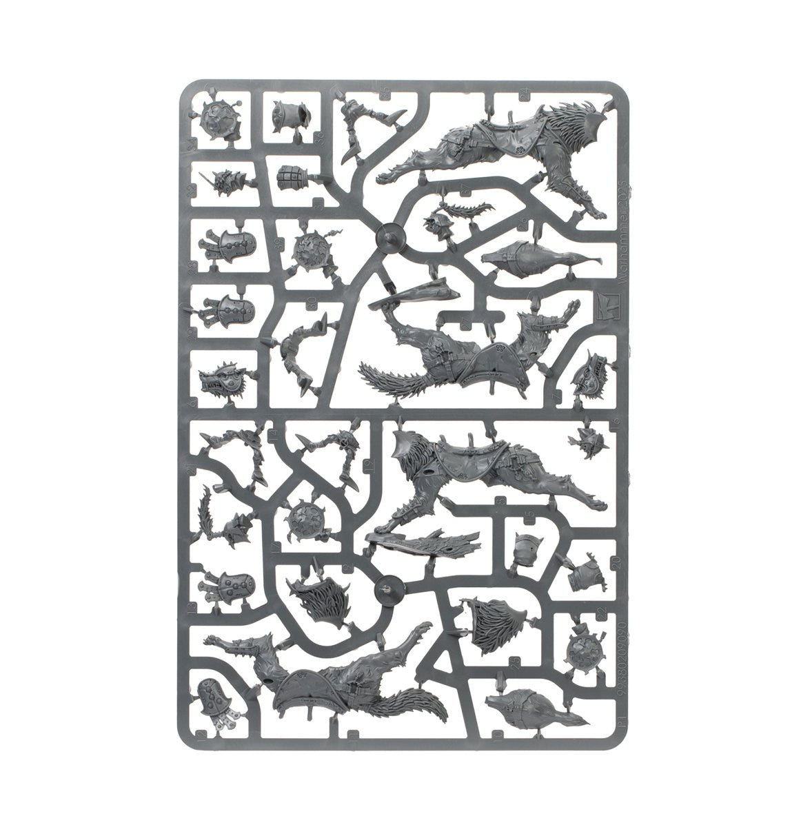 Spearhead Snarlpack Huntaz unpainted plastic sprue, frame 6 of 6