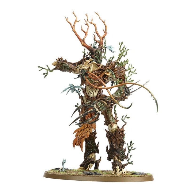 Painted Sylvaneth treelord hero with antlered branches and bark body