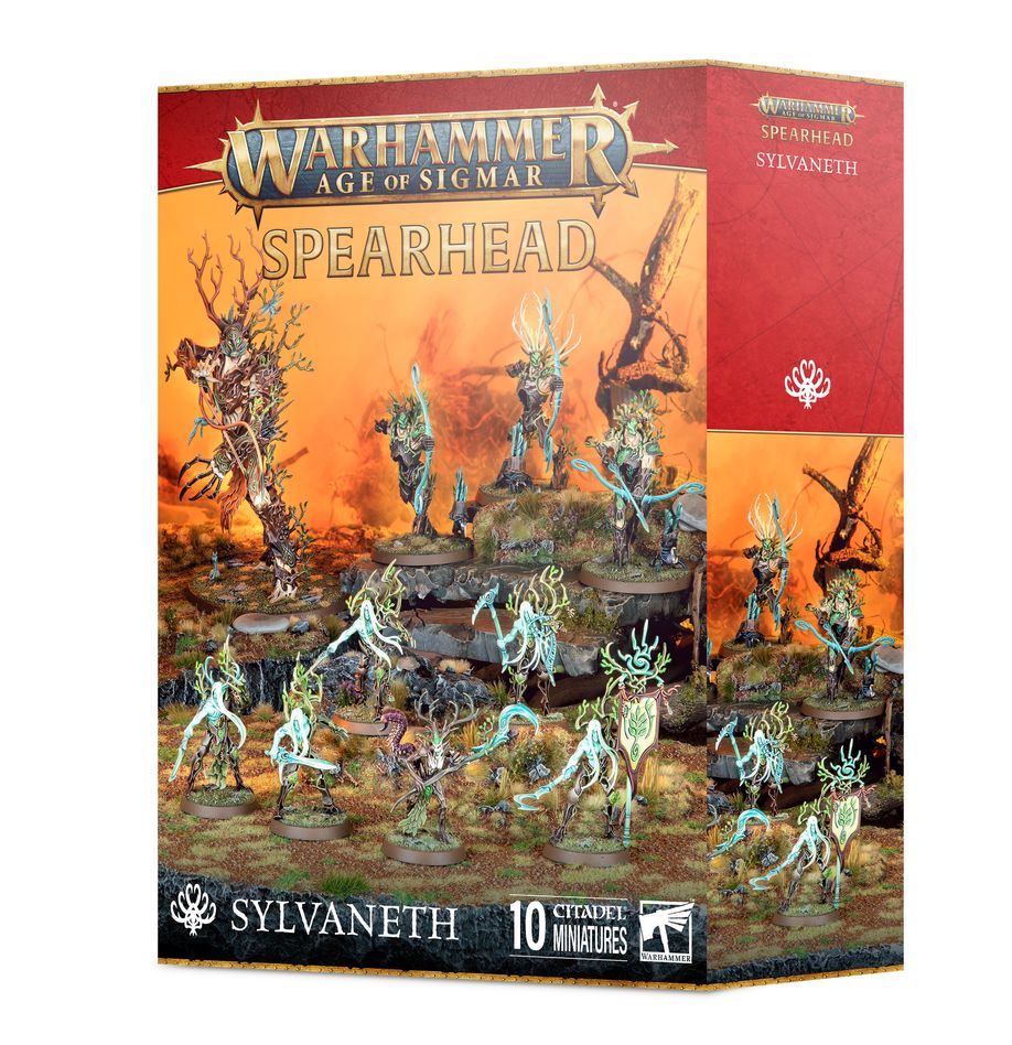 Games Workshop Age of Sigmar Spearhead: Sylvaneth box front with 10 Citadel miniatures