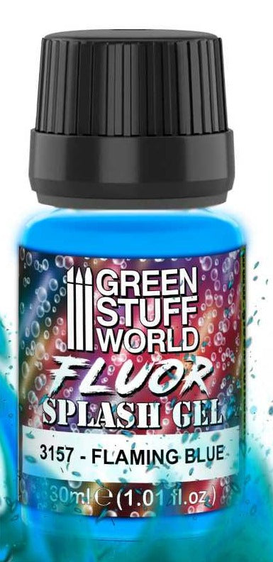 Green Stuff World Fluor Splash Gel - Flaming Blue - Loaded Dice