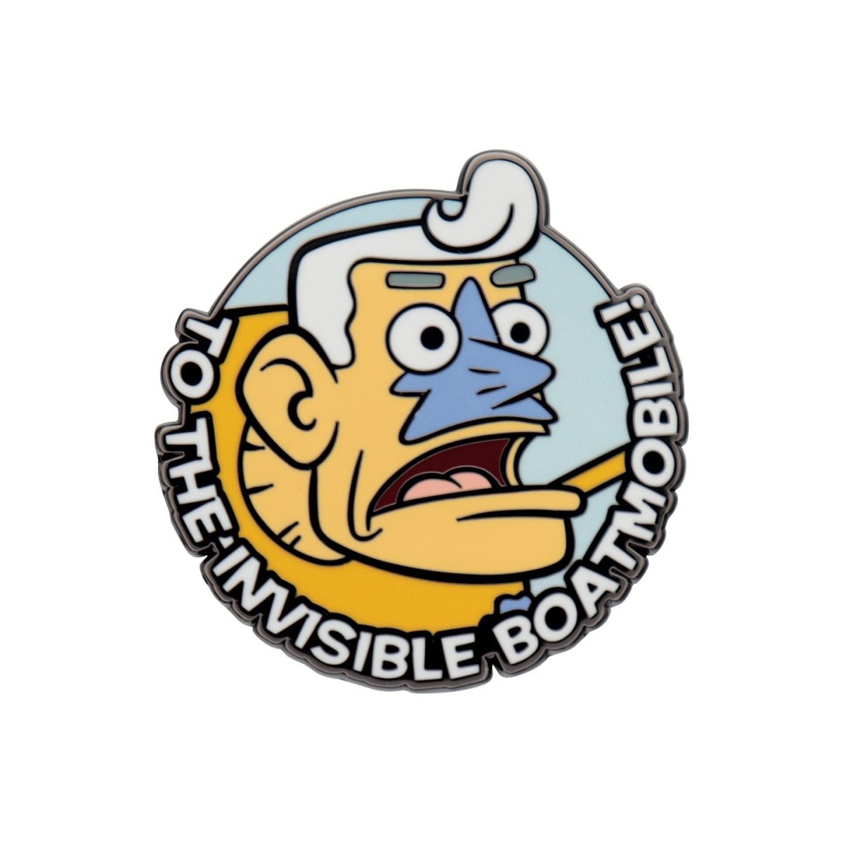 SpongeBob mystery pin of Mermaid Man shouting To the Invisible Boatmobile