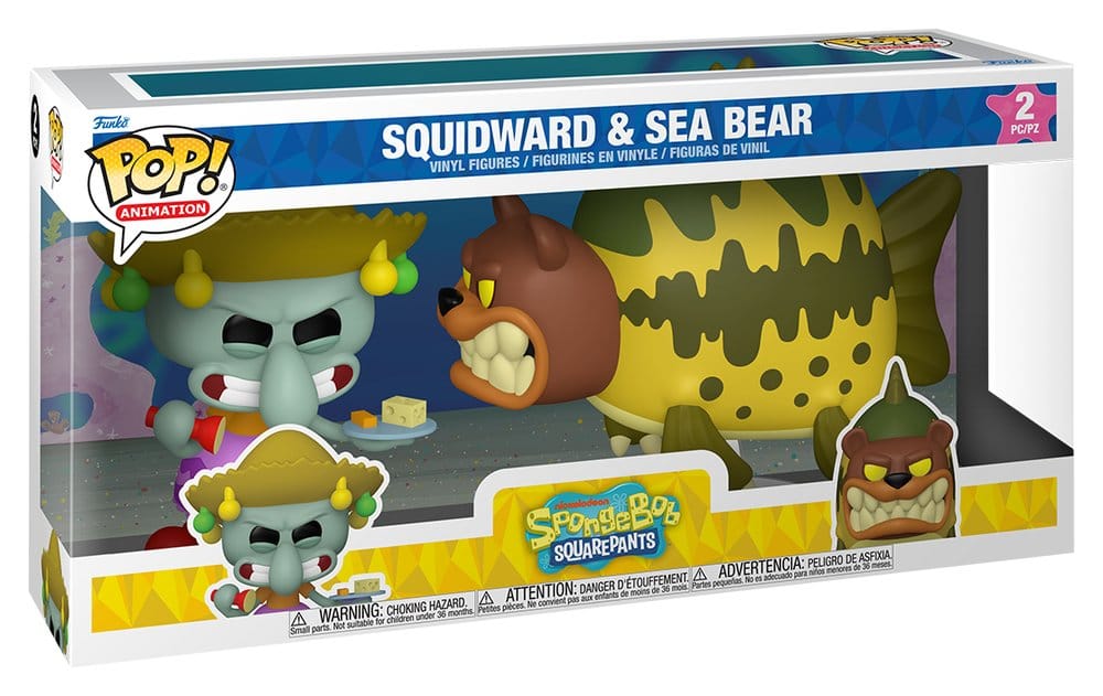 Squidward & Sea Bear Funko POP! Animation 2-pack in its SpongeBob SquarePants window box