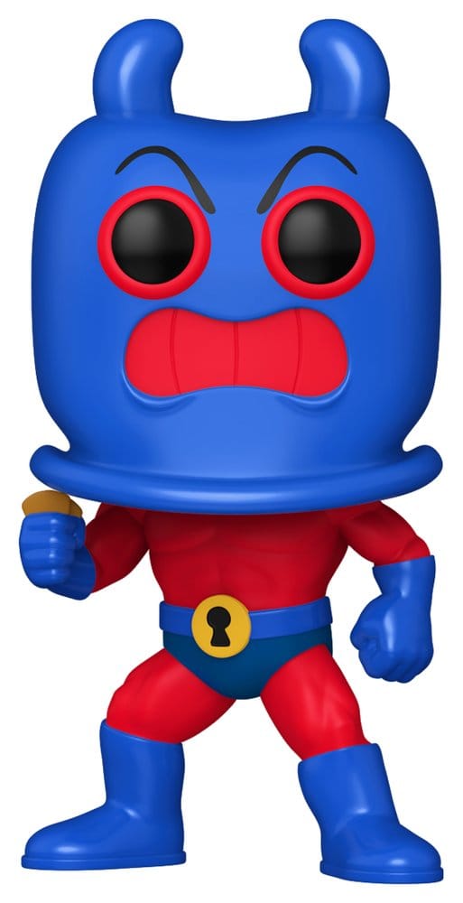 Funko POP! Man Ray from SpongeBob SquarePants in blue helmet and red suit, front view
