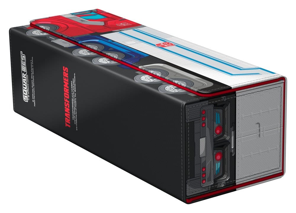 Squaroes Collectors Case 400 Transformers Optimus Prime truck, in black retail packaging, lying flat