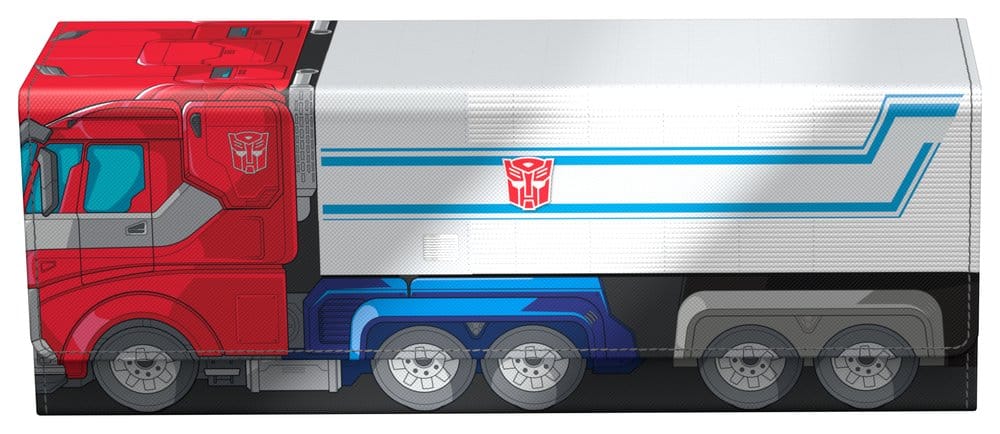 Squaroes Collectors Case 400 Transformers Optimus Prime truck, closed, side view of the truck
