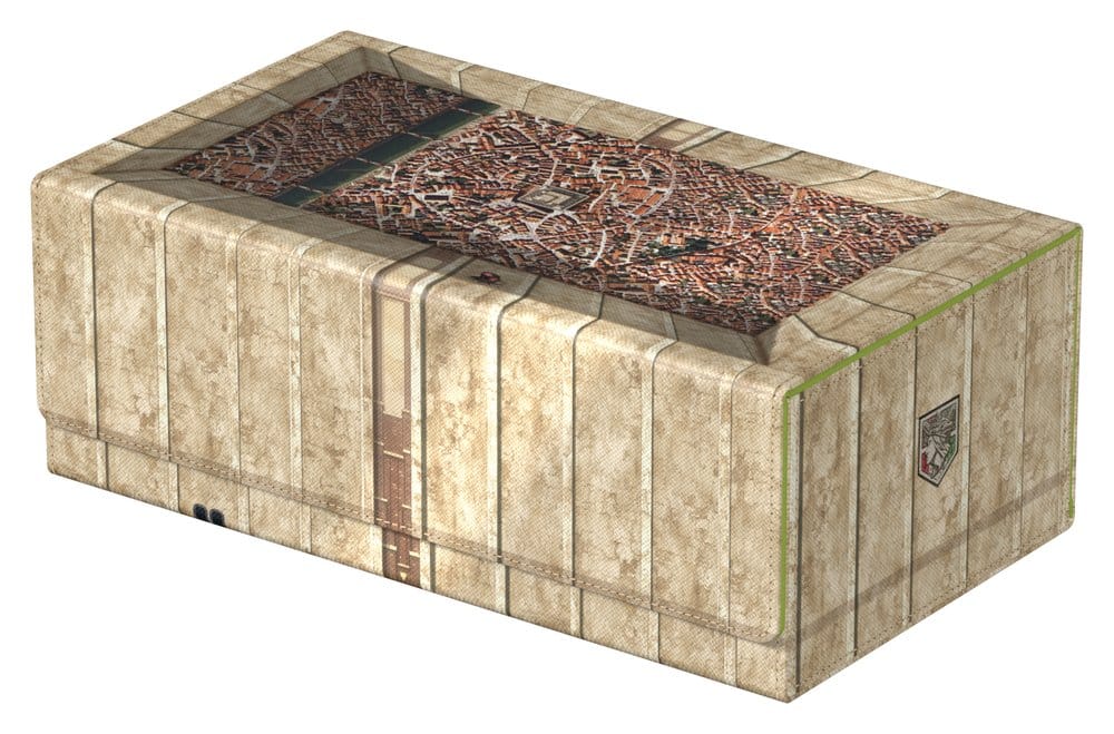 Squaroes Collectors Case 800 Attack on Titan Shiganshina District, closed, front view from the right