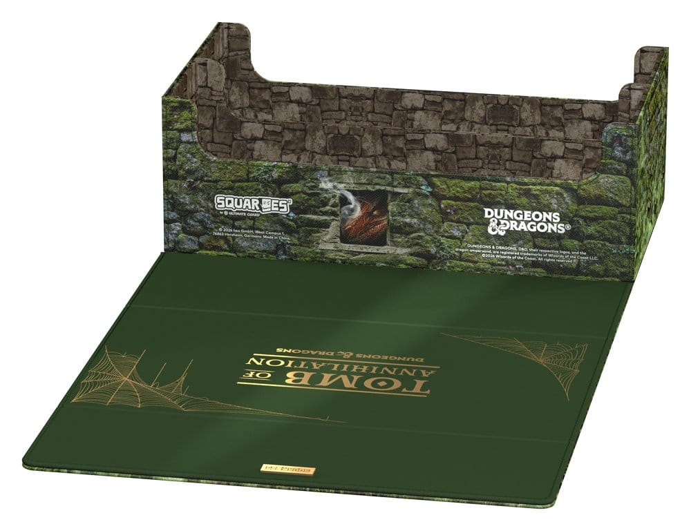 Squaroes Collectors Case 800 D&D Tomb of Annihilation, lid laid flat, rear view of compartments