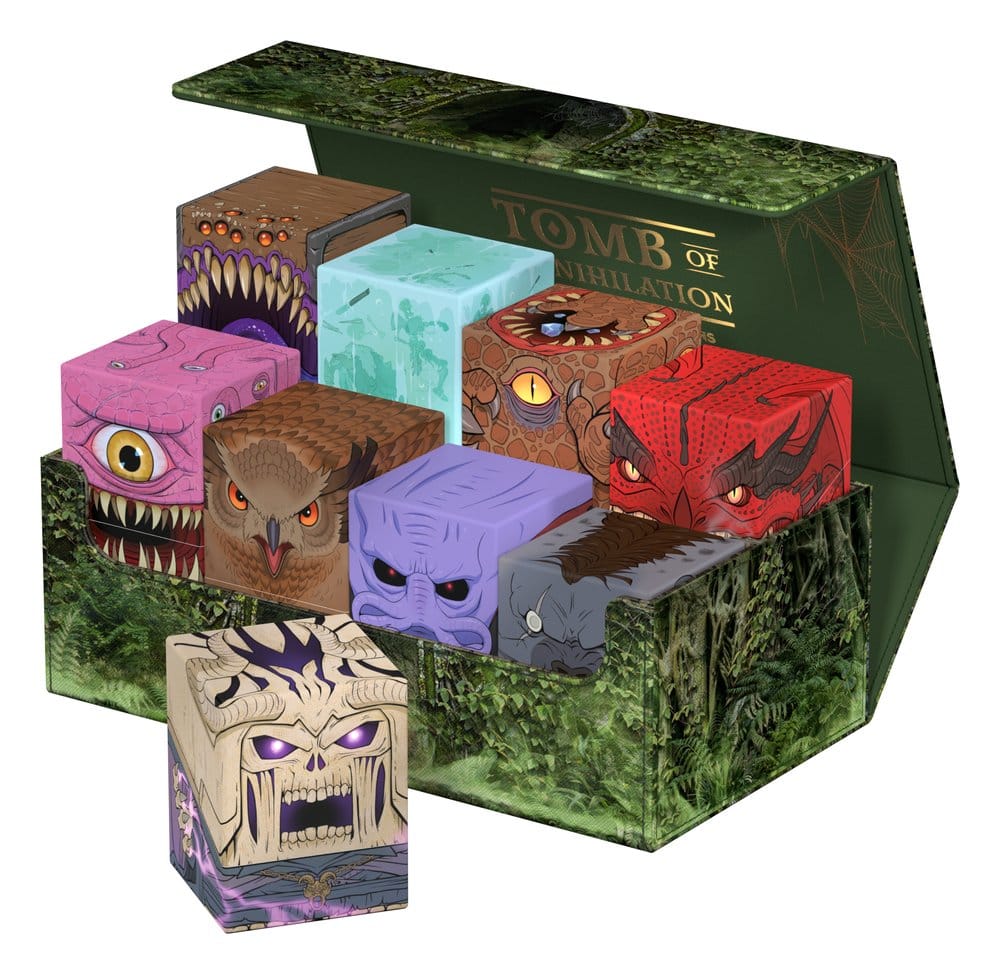 Squaroes Collectors Case 800 D&D Tomb of Annihilation, open with Squaroes inside and one in front
