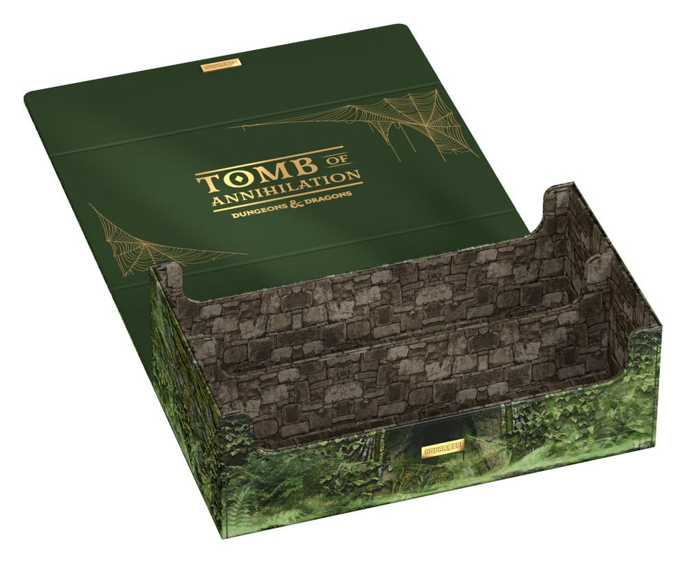 Squaroes Collectors Case 800 D&D Tomb of Annihilation, lid open showing green interior with gold title