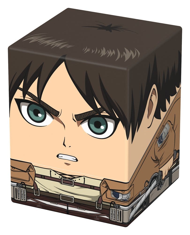 Squaroes Attack on Titan AOT001 Eren Jäger deck box, front view from the right