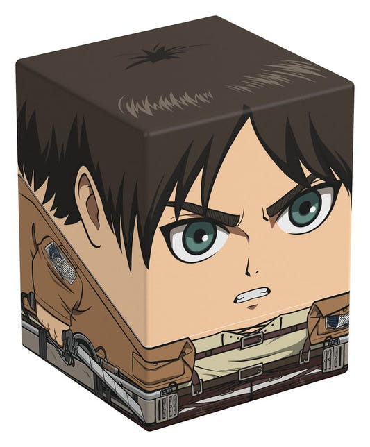 Squaroes Attack on Titan AOT001 Eren Jäger deck box, front view from the left