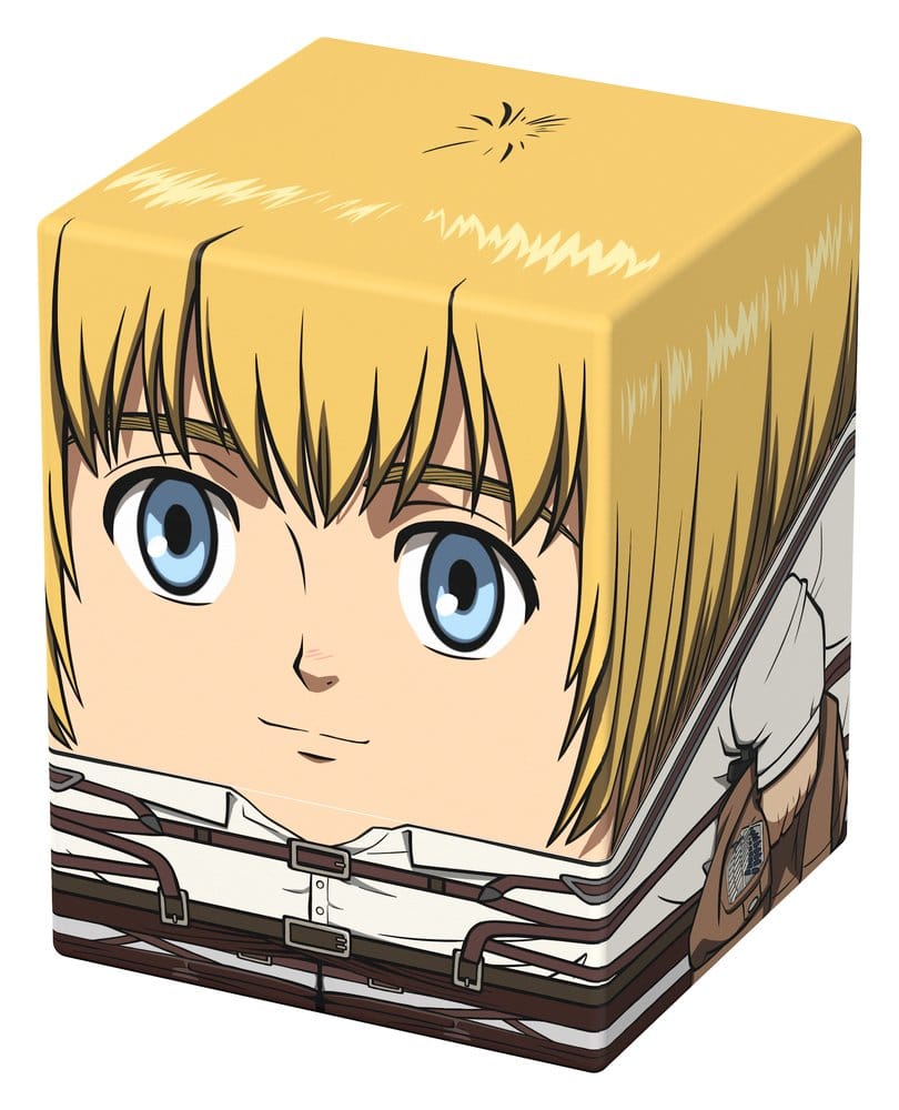 Squaroes Attack on Titan AOT002 Armin Arlert deck box, front view from the right