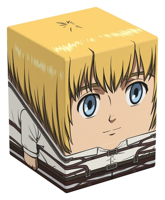 Squaroes Attack on Titan AOT002 Armin Arlert deck box, front view from the left