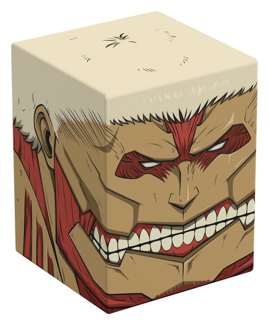 Squaroes Attack on Titan AOT007 Armored Titan deck box, front view from the left