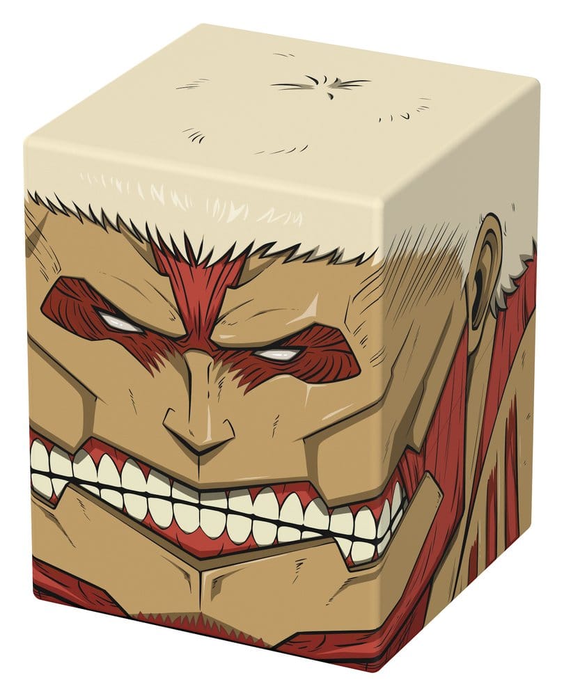 Squaroes Attack on Titan AOT007 Armored Titan deck box, front view from the right