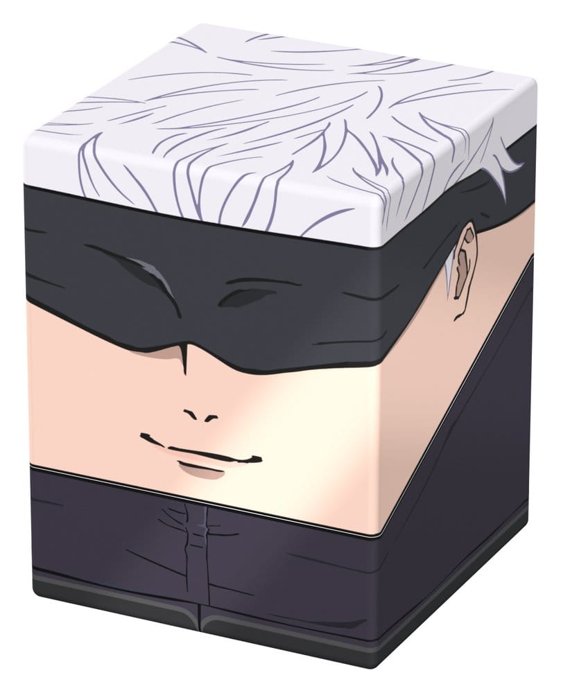 Squaroes Jujutsu Kaisen Satoru Gojo deck box, front corner view angled right