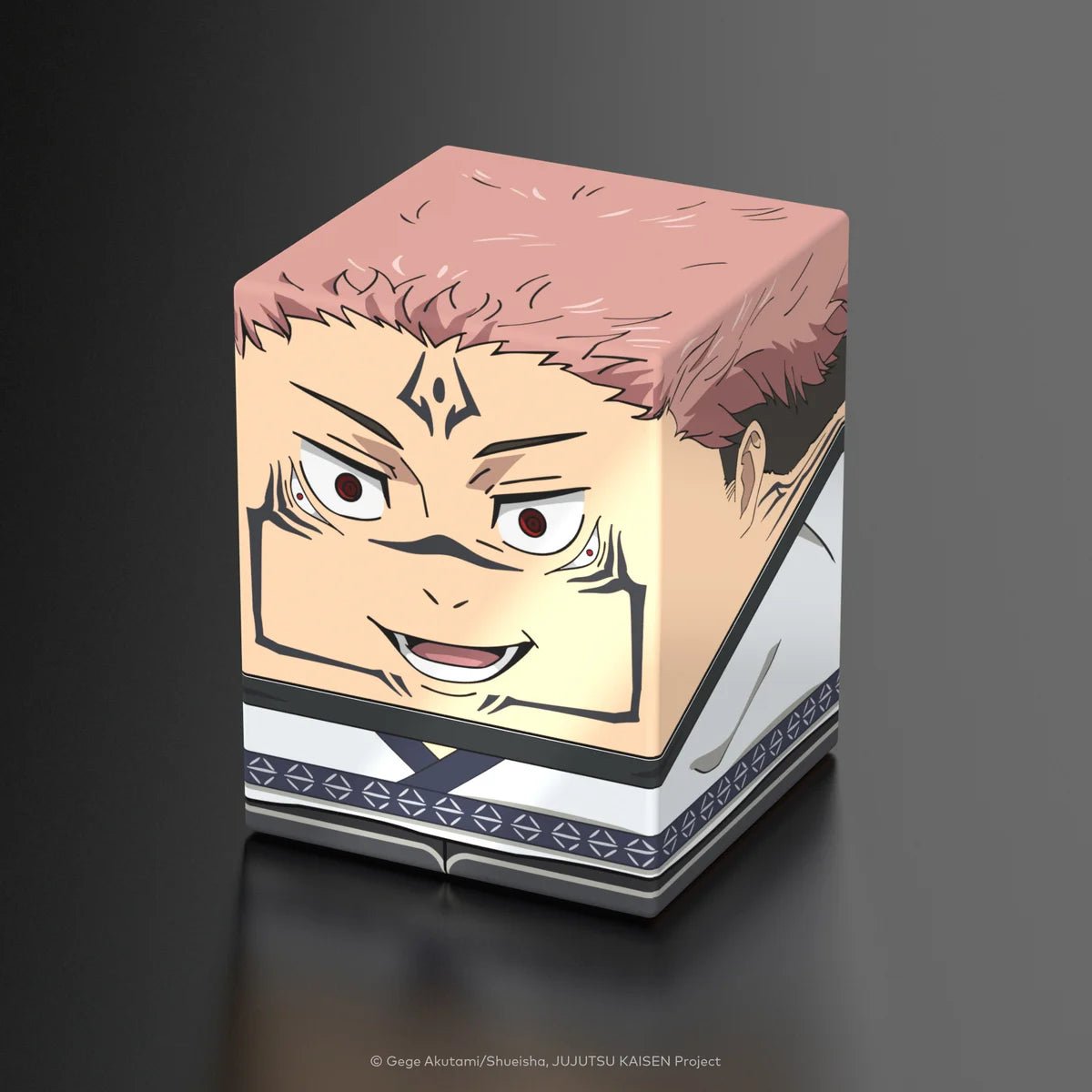 Squaroes Jujutsu Kaisen Ryomen Sukuna deck box, back view with pink hair and white kimono