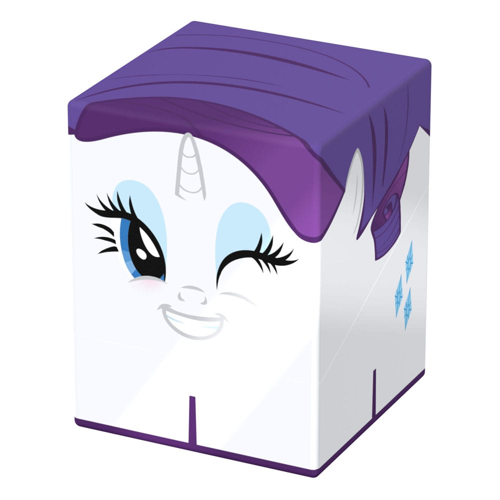 Squaroes My Little Pony Rarity deck box, front corner view angled right