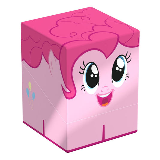 Squaroes My Little Pony Pinkamena Pie deck box, pink face and curly pink mane, front corner view angled left