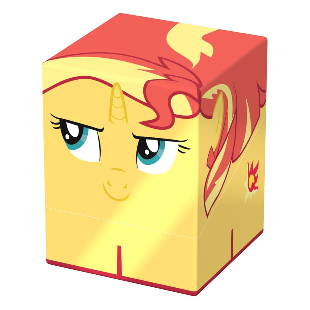 Squaroes My Little Pony Sunset Shimmer deck box, front corner view angled right