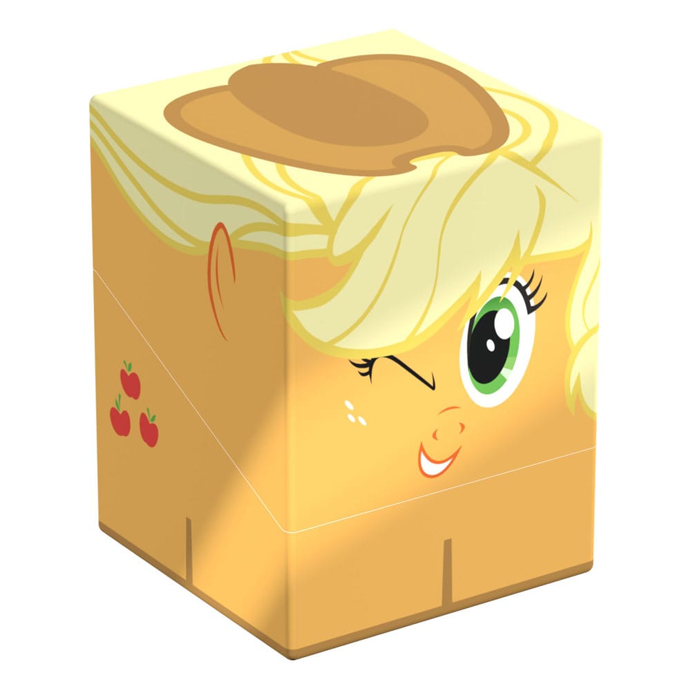 Squaroes My Little Pony Apple Jack deck box, orange face, blond mane and wink, front corner view angled left