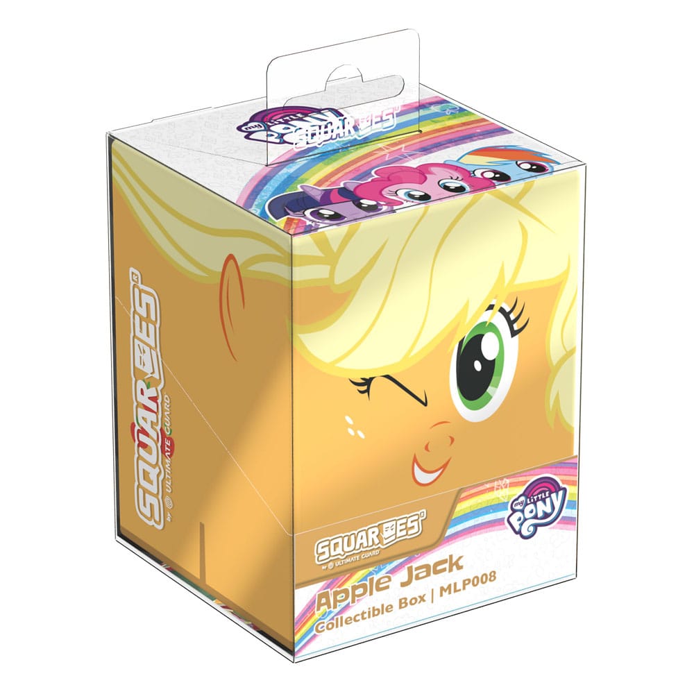 Squaroes My Little Pony Apple Jack deck box, in clear retail packaging, front corner view