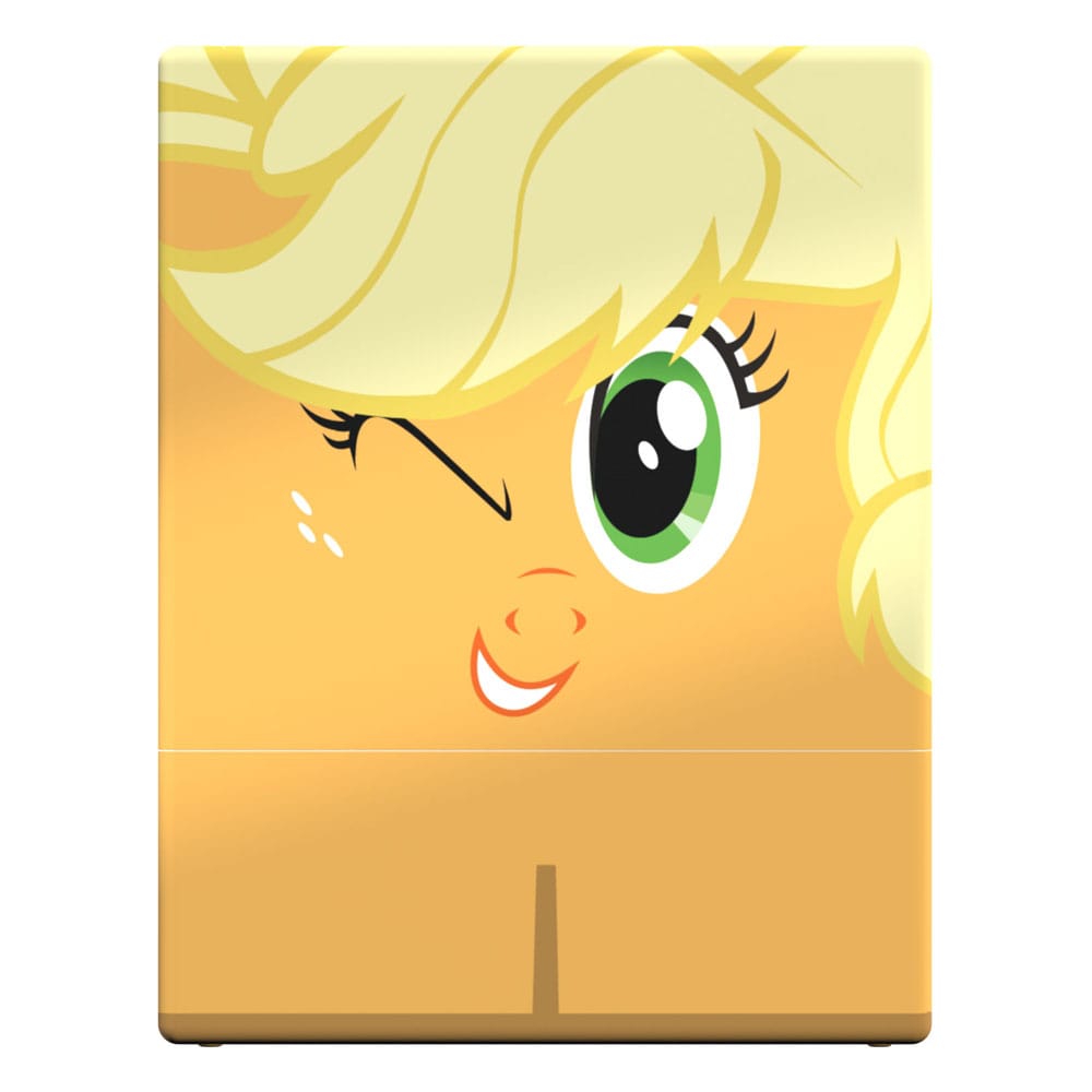 Squaroes My Little Pony Apple Jack deck box, straight-on close front view of the face