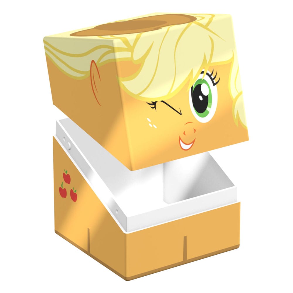 Squaroes My Little Pony Apple Jack deck box, lid tilted open showing the empty white interior