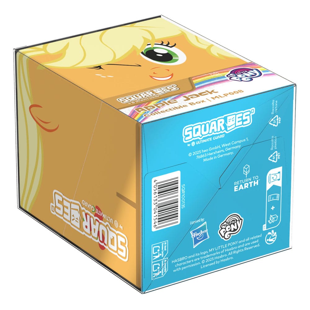 Squaroes My Little Pony Apple Jack deck box, in retail packaging lying on its side, base label and barcode
