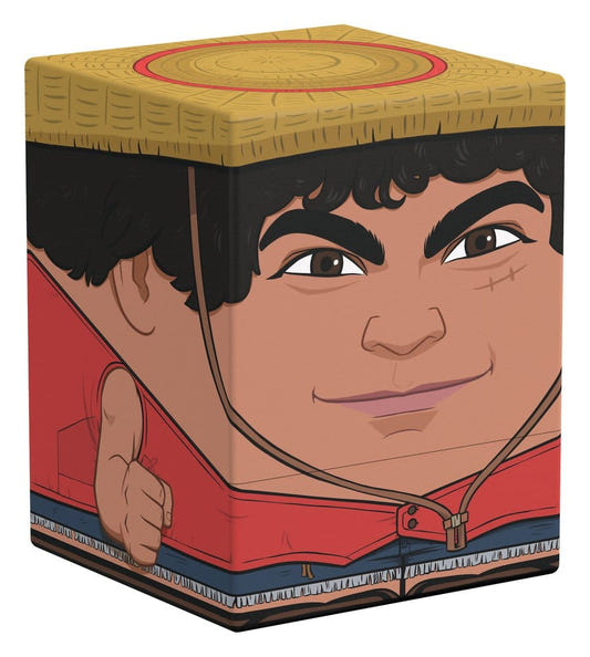 Squaroes One Piece Monkey D. Luffy deck box, straw hat and red shirt, front corner view angled left